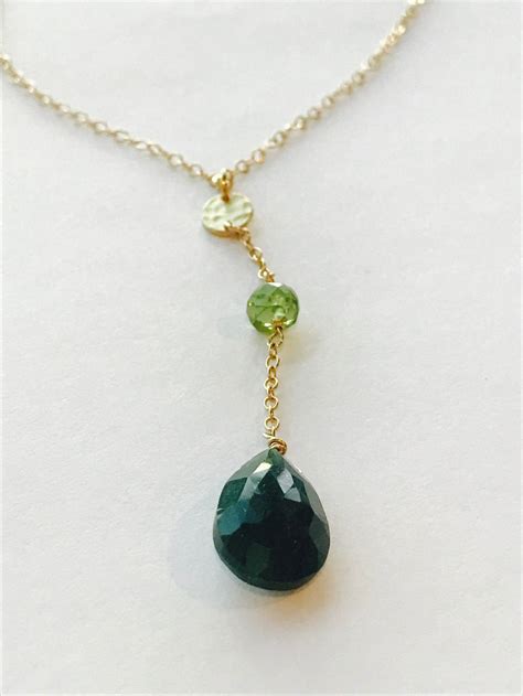 Green Onyx Necklace Onyx Necklace Y Neclace Peridot Necklace | Etsy