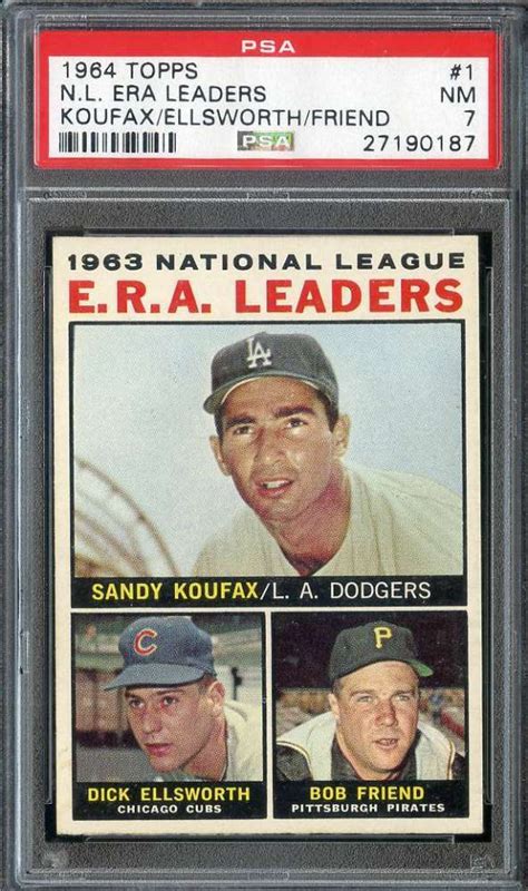 Topps Sandy Koufax Ellsworth Friend Psa Nl Era Nicely