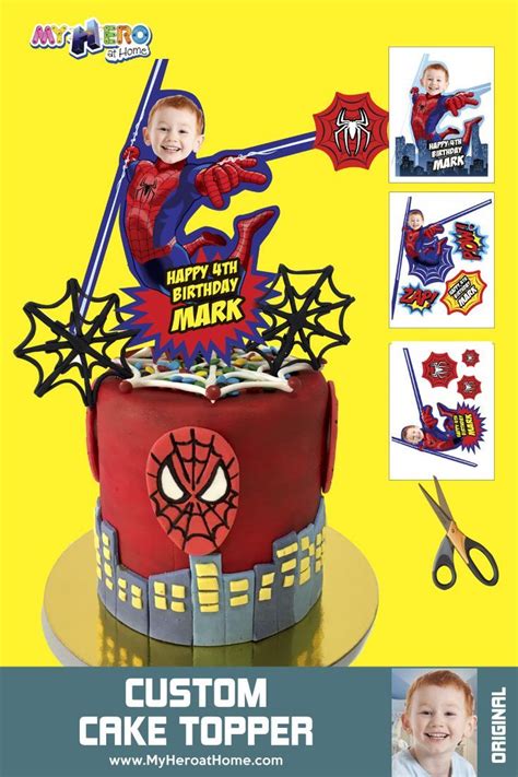 Spider Man Cake Topper Spider Man Printable Cake Topper Etsy Canada Spiderman Cake Custom