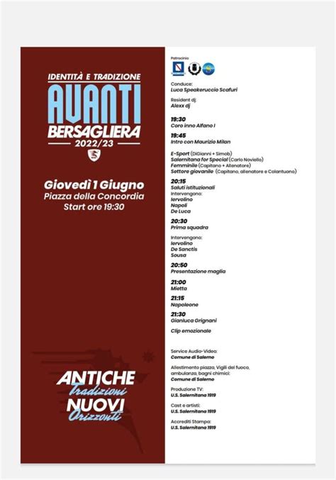 Salernitana Ecco Il Programma Ufficiale Della Festa