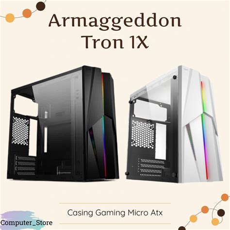 Jual Casing Gaming Armageddon Tron X Rgb Front Panel Micro Atx Matx