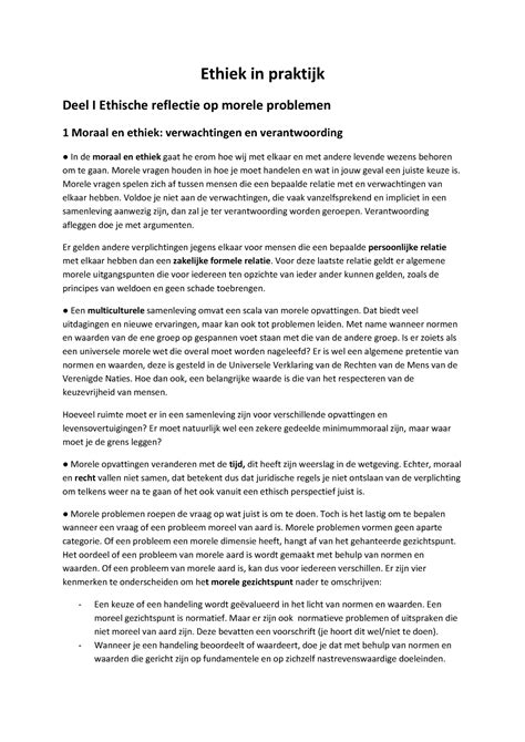 Samenvatting Apotheek En Geneesmiddelen Ethiek In Praktijk Deel I