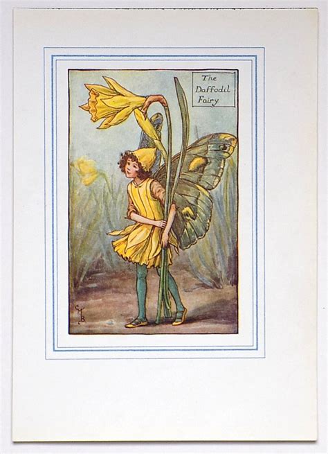 The Daffodil Fairy Original Antique Vintage Print By Etsy