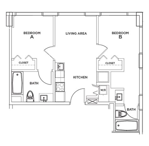 Brickell, 2-Bedroom Floor Plan