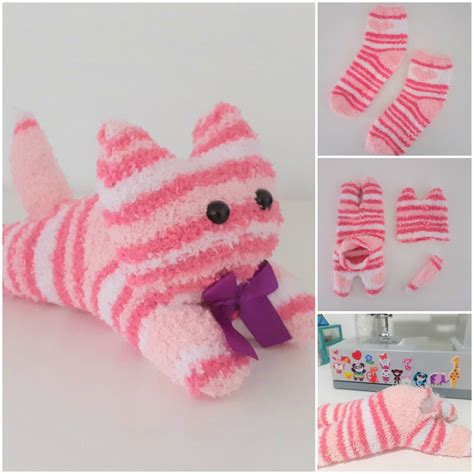 How To Make An Easy Diy Sock Kitten Cute Book Store Sewing Projects