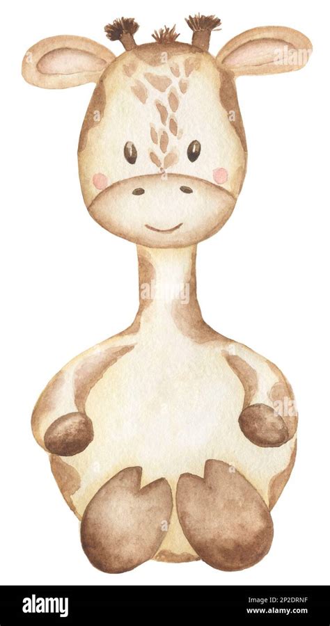 Giraffenklippe Aquarell Baby Giraffen Clip Art Tropische Tierbildner