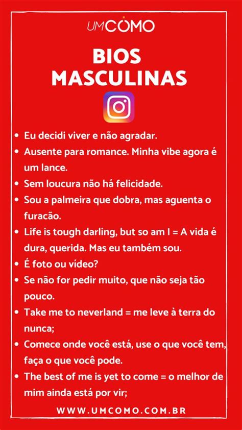 As 70 Melhores Frases Para Bio De Instagram Masculino