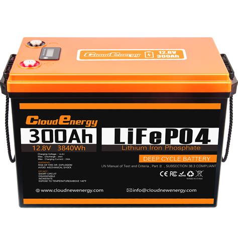 Cloudenergy 12v 300ah Lifepo4 Battery Reliable Deep Cycle Power