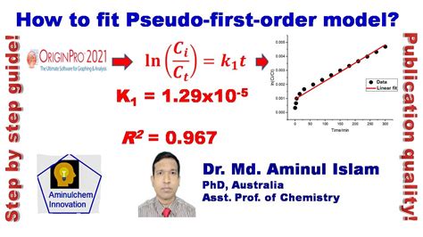 How To Fit Linear Pseudo First Order Kinetic Model In Origin YouTube