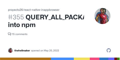 QUERY ALL PACKAGES Into Npm Issue 355 Proyecto26 React Native