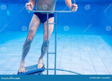 Senior in Underwater Gymnastics Therapy Stock Photo - Image of activity ...