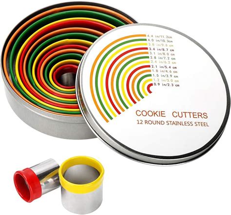 Round Cookie Biscuit Cutter Set Pack Pastry Cutters In Graduated