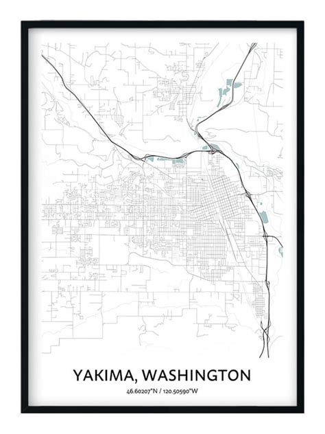 Yakima Map Poster - Your City Map Art - Positive Prints