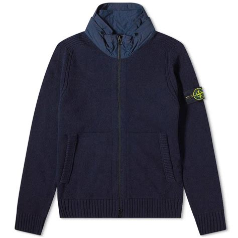 Stone Island Nylon Hood Knitted Jacket Stone Island