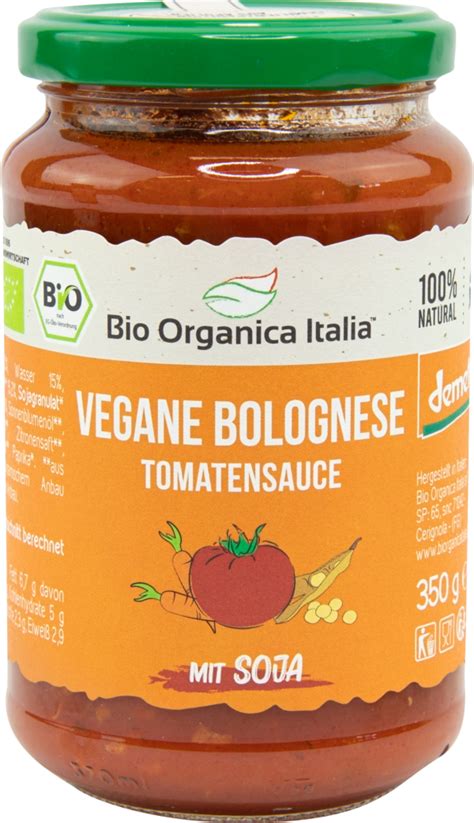 Bio Organica Italia Vegane Bolognese Tomaten Sauce Mit Soja Demeter