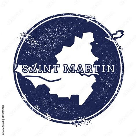 Saint Martin Vector Map Grunge Rubber Stamp With The Name And Map Of