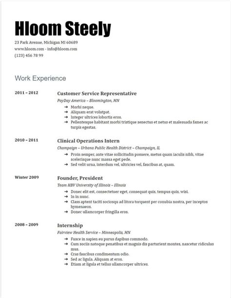 Google Resume Templates Fetilc