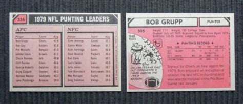 Bob Grupp 2 Card Lot 1980 Topps S 336 525 Exact Lot E EBay