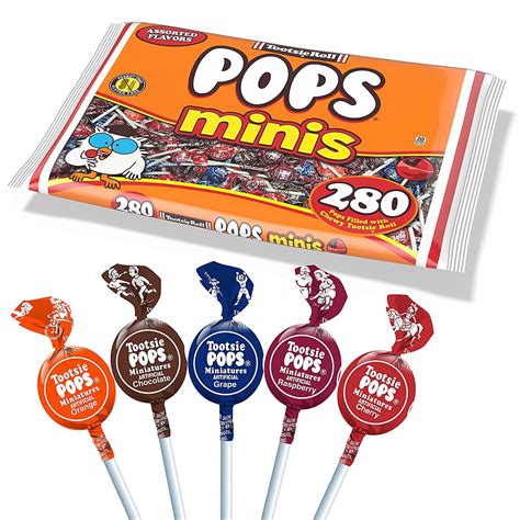 280 Count Tootsie Pops Roll Mini With Chocolatey Center 50 37 Ounce Bag 5 Flavors Multi