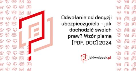 Odwo Anie Od Decyzji Ubezpieczyciela Wz R Pisma Pdf Doc