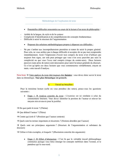 Calam O M Thode Explication De Texte Philo