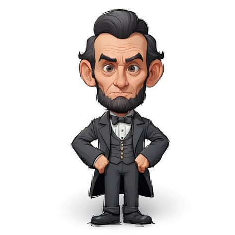 Abraham Lincoln Cartoon Character On Transparent Background 37332521 Png