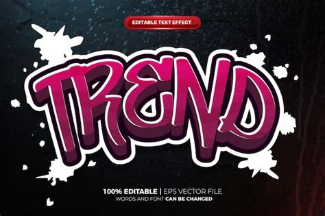 Premium Vector Trend Graffiti D Editable Text Effect