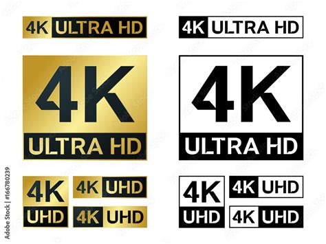 4k Ultra Hd icon. Vector 4K UHD TV symbol of High Definition Stock Vector | Adobe Stock