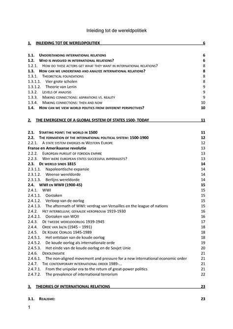 Inleiding Tot De Wereldpolitiek Inleiding Tot De Wereldpolitiek