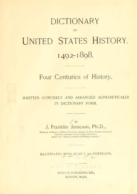 Dictionary Of United States History Library Of Congress