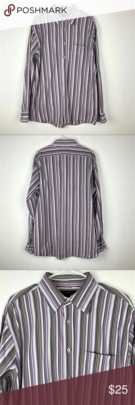 Express Mens Purple Long Sleeve Button Down Shirt Clothes Design