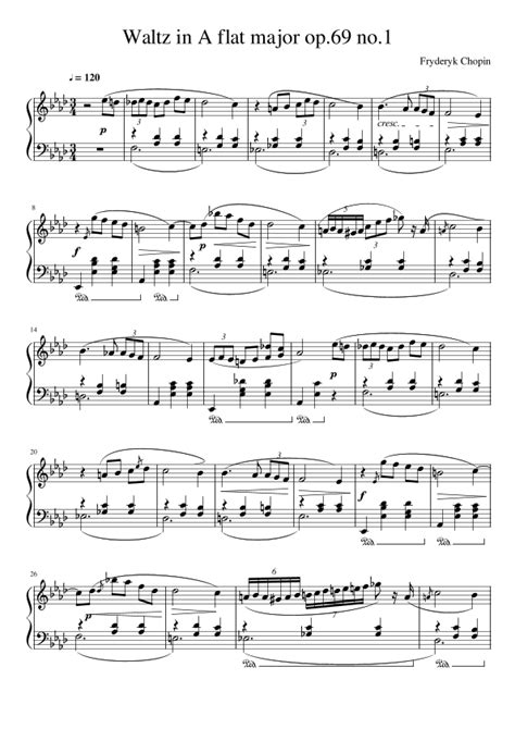 Waltz In A Flat Major Op 69 No 1 Arr Gianluca Giovannetti By