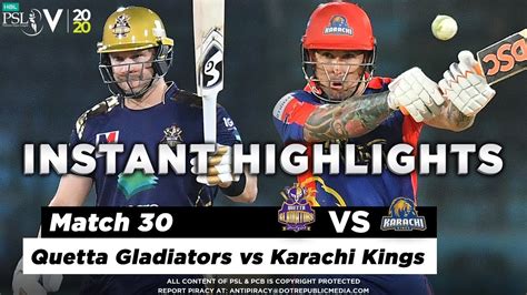 Quetta Gladiators Vs Karachi Kings Full Match Instant Highlights