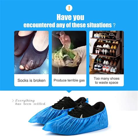 100pcs Disposable Shoe Covers And Boot Covers 50 Pairs Cpe Disposable Waterproof Slip Resistant