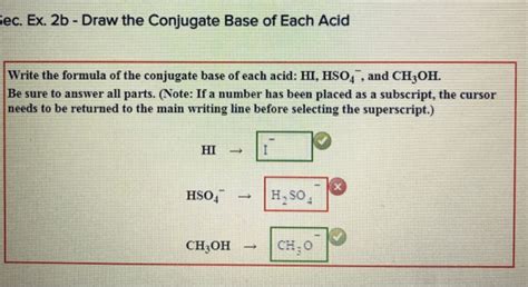 Solved Ec Ex B Draw The Conjugate Base Of Each Acid Write Chegg