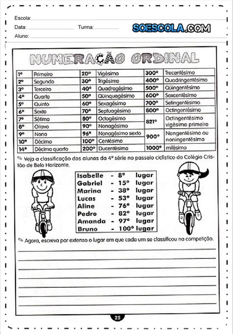 N Meros Ordinais Explica O E Atividades Para Imprimir Hot Sex Picture