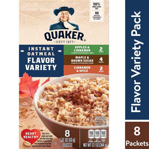 Quaker Instant Oatmeal Variety 12 1 Oz 12 Count