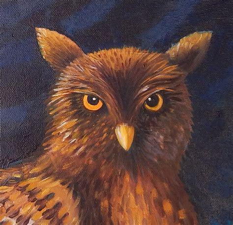 Owl Folk Art Painting