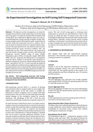 An Experimental Investigation On Self Curing Self Compacted Concrete PDF