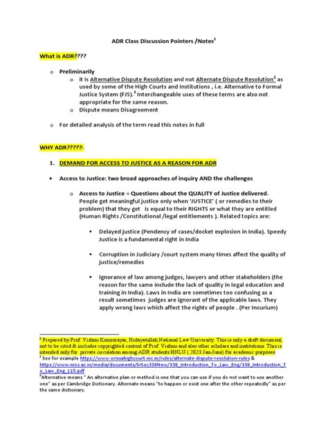 Adr Notes Pdf Arbitration Mediation