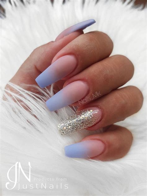 Babyboomer Blue Blau Ombre Nails N Gel Mattenails Nel Unghie