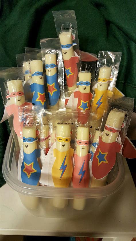 Super Heroes String Cheese | Superhero birthday party food, Superhero ...