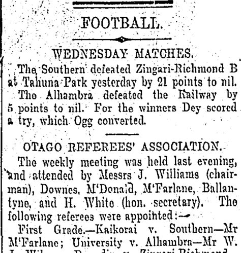 Football Otago Daily Times 29 6 1905 Items National Library Of New Zealand National