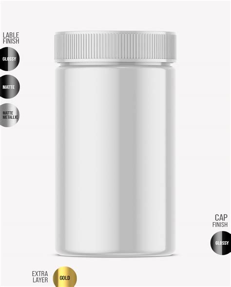 Plastic Jar Mockup Glossy Blue Mockups