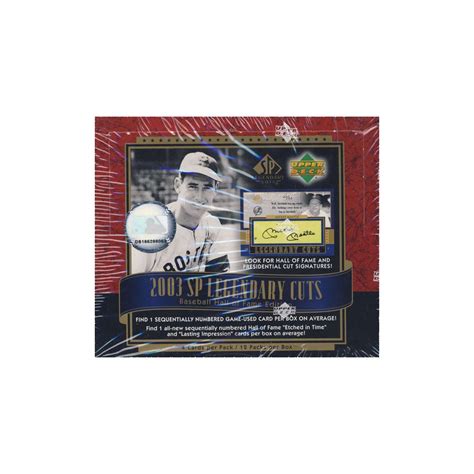 2003 Upper Deck SP Legendary Cuts Baseball Hobby Box Steel City