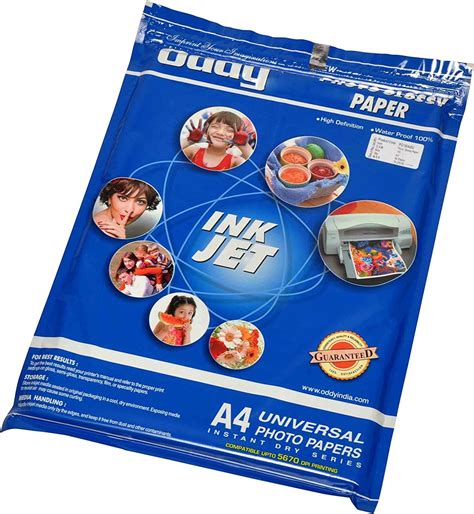 Oddy 130 GSM A4 Size Glossy Photo Paper Universal Coated Water Proof