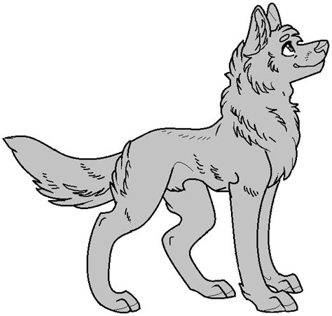 Male Wolf Lineart Ms Paint