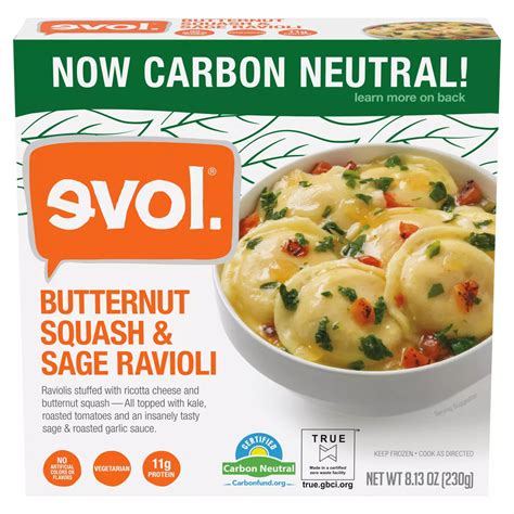 Evol 11g Protein Butternut Squash And Sage Ravioli Frozen Meal Shop