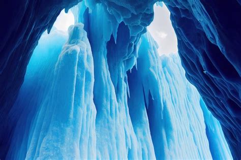 Techos Altos Con Car Mbanos Y Estalactitas En Cueva De Hielo Foto Premium