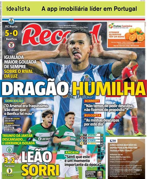 Fora De Jogo Capas A Humilhante Goleada Do Fc Porto Ao Benfica Em